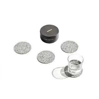 Round Rubber Coaster Set in Gris
