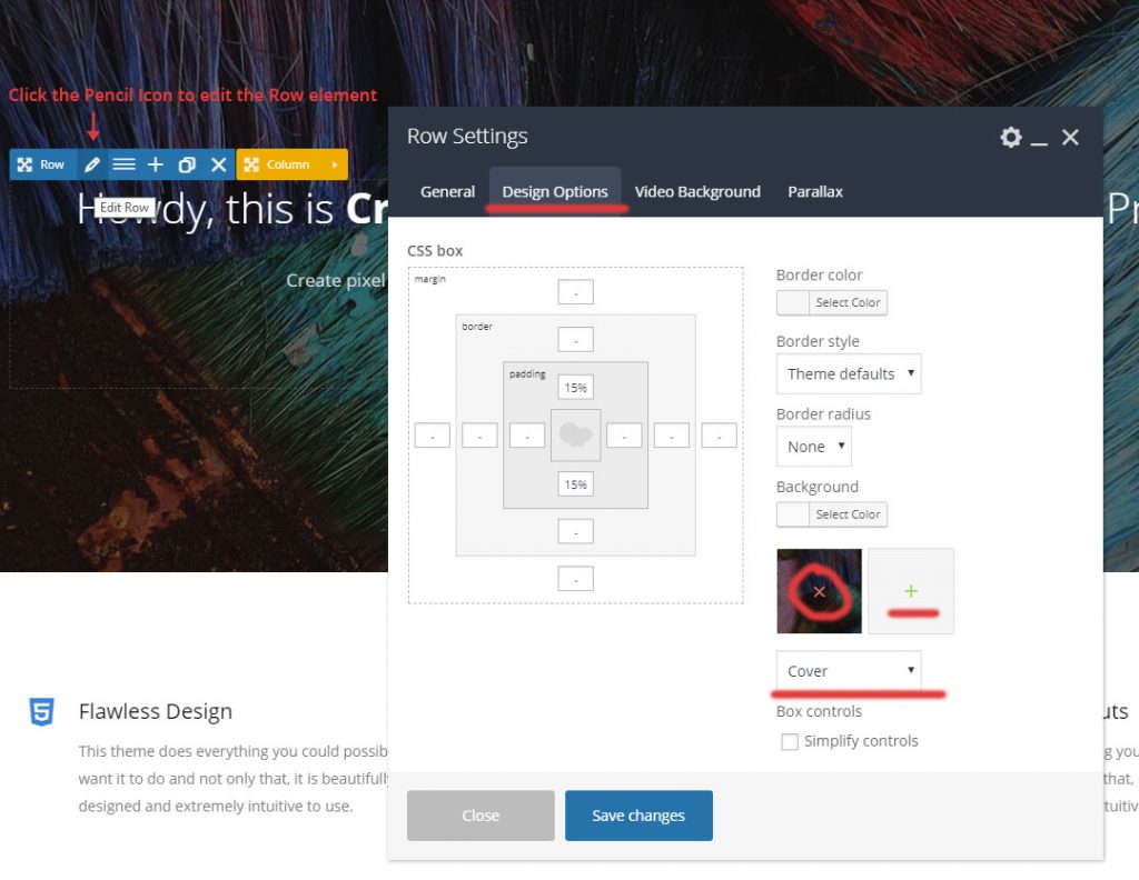Changing the Background Image using the Page Builder – Creativo ...