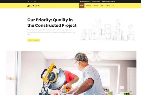 Creativo Construction Template