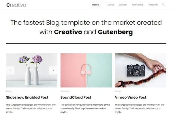 Creativo Grid Minimal template