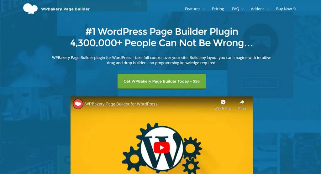 WPBakery Page Builder landing page