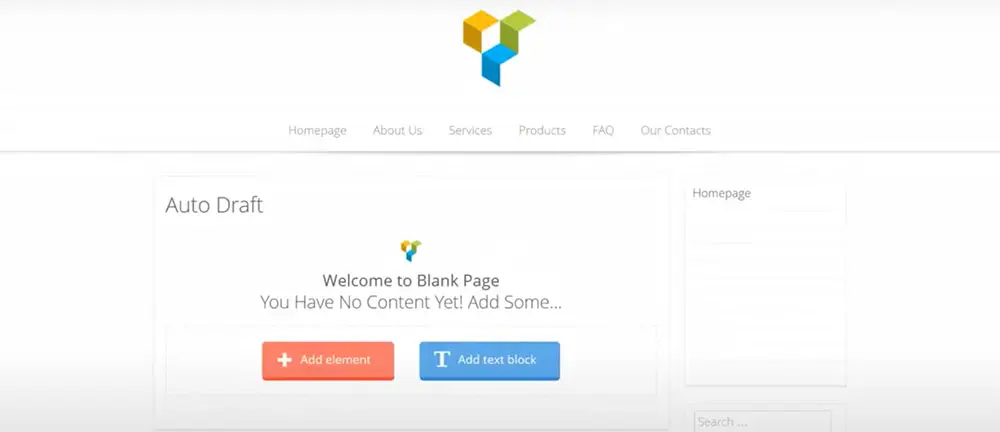 A page being built with WPBakery