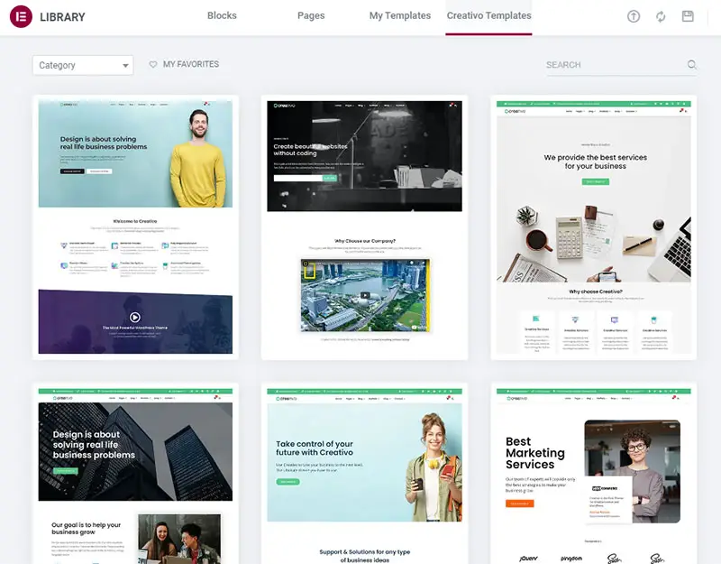 Examples of Creativo Templates