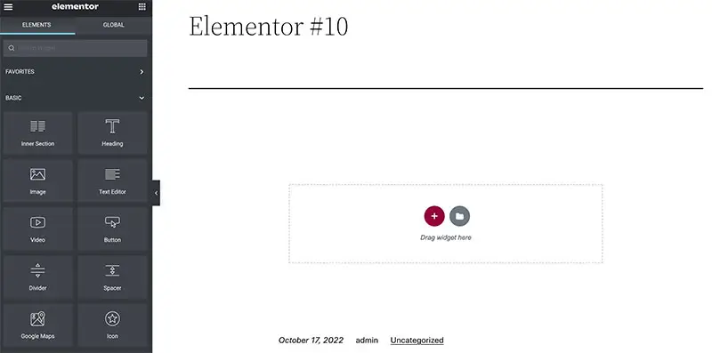 Elementor front-end editor