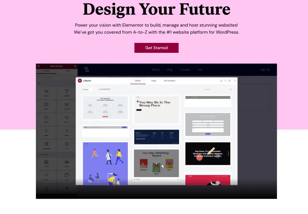 The Elementor page builder