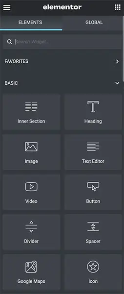 Elementor drag-and-drop widgets