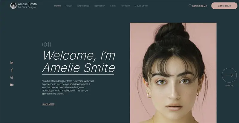 The CV Portfolio Elementor Website Template