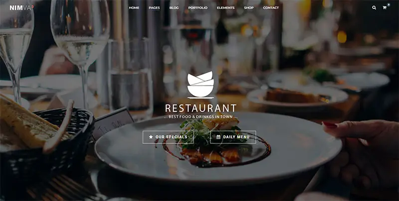Nimva Restaurant Demo with parallax effects