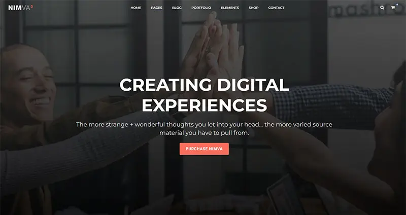 Nimva Agency demo with parallax effects