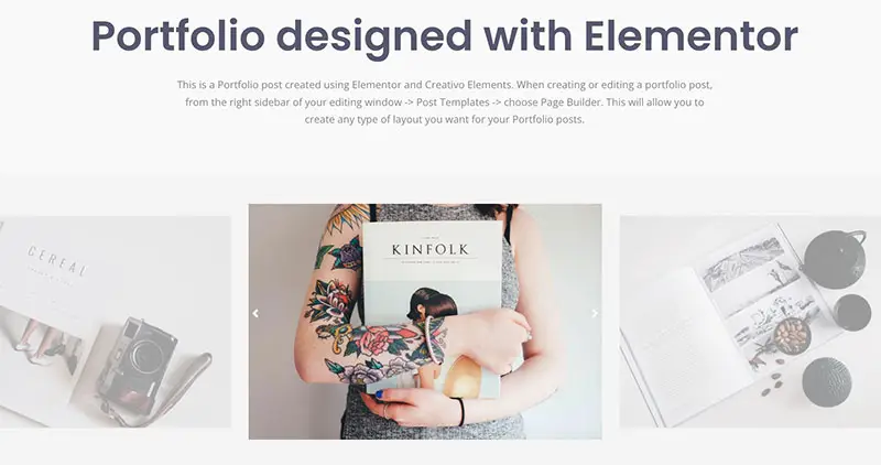 Creating a portfolio post with Creativo