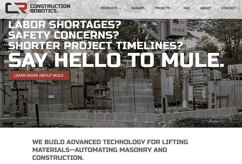 www.Construction-Robotics.com, made with Creativo