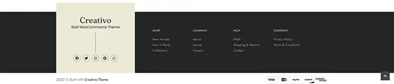with Creativo and Elementor you can totally customize your site headers and footers