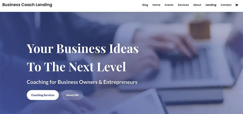 Divi’s Business Coach layout