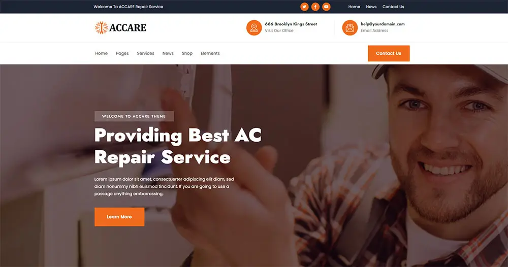 AC Care - Air Condition Theme for WordPress