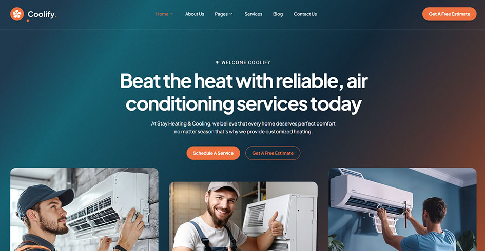 Coolify HVAC WordPress theme